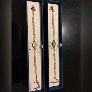 18 Kt Gold Plated Sterling Silver Rosary Bracelets . $15/each or $25/both